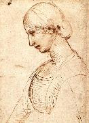 RAFFAELLO Sanzio Waist-length Figure of a Young Woman France oil painting artist